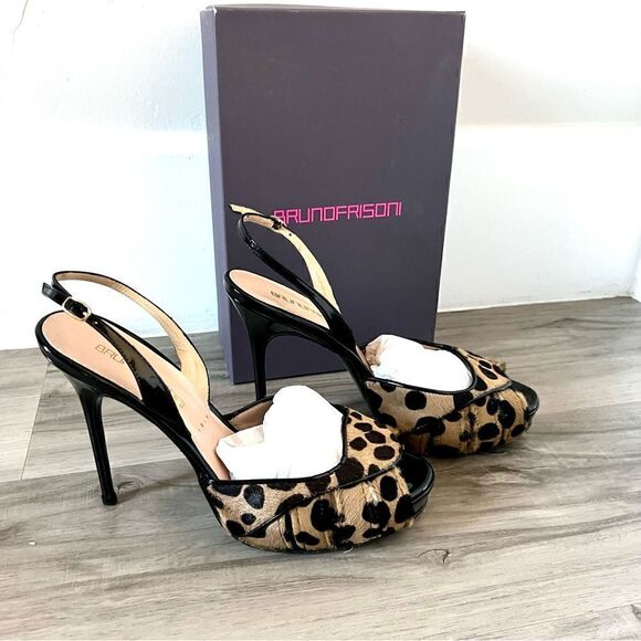 NIB BRUNO FRISONI ROGER VIVIER Animal/Pony Black patent Sandal Heels sz11 - Picture 8 of 17